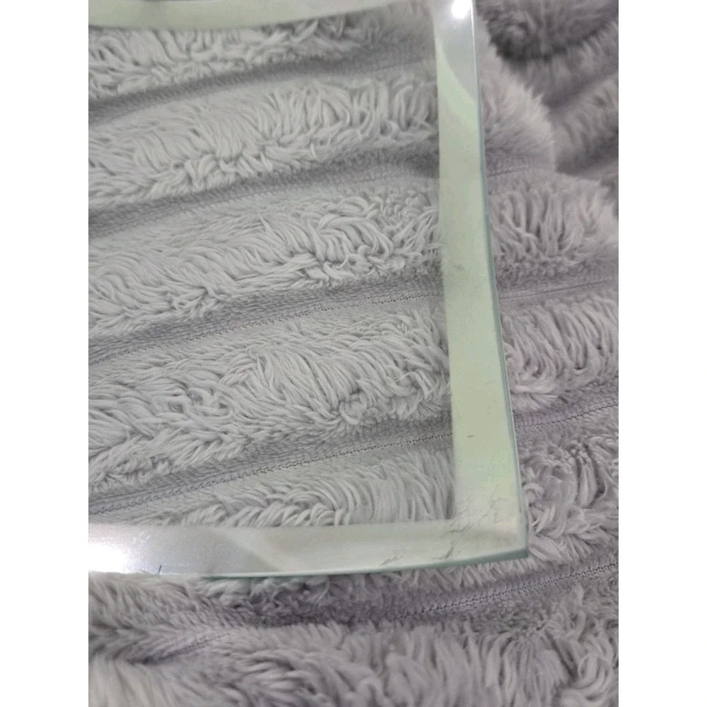 MCM squre 6 in glass side/dessert plates Chrome trim-slight wear (see pictures)